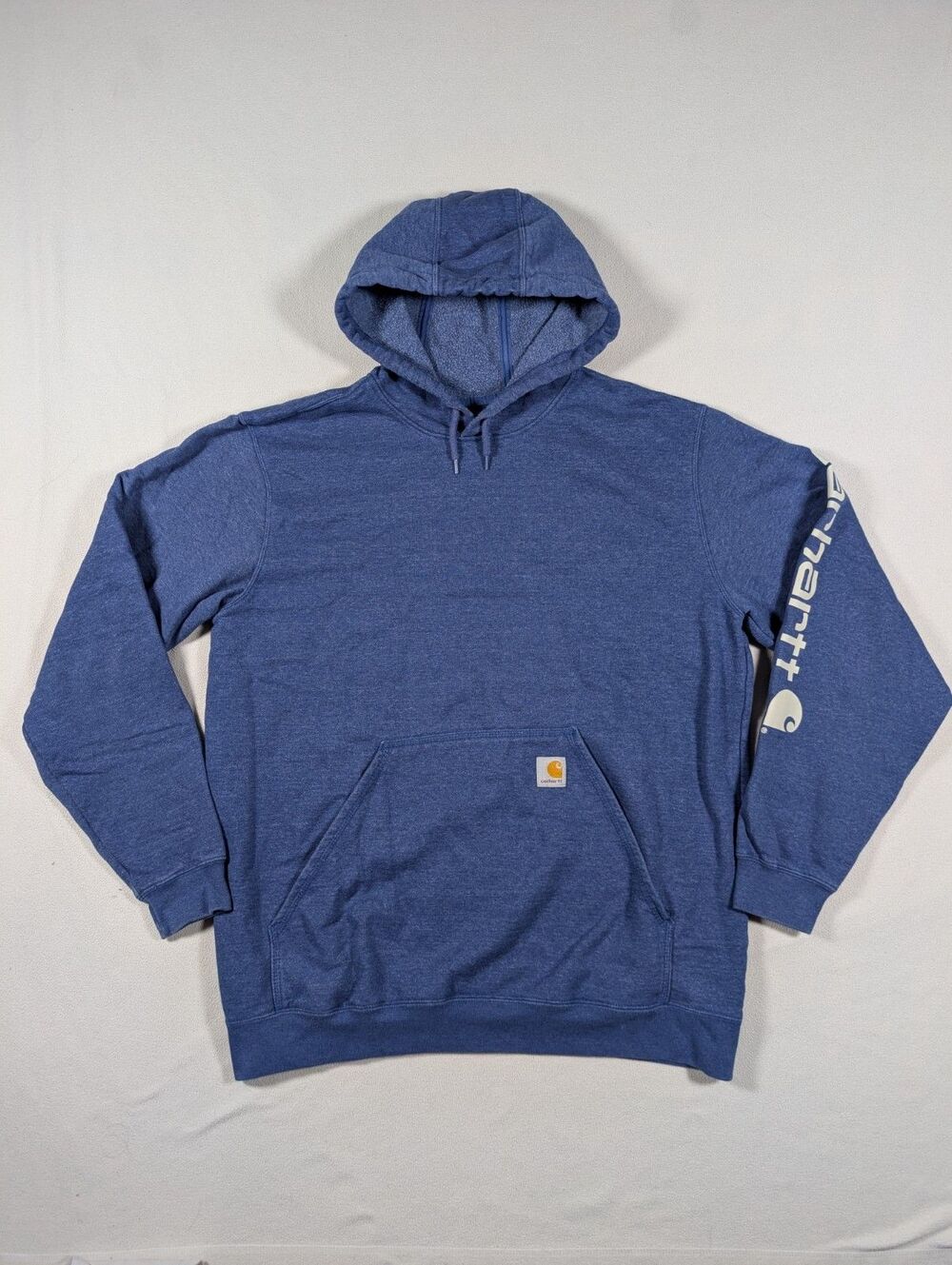 Carhartt Hoodie Sweatshirt Mens Large Blue Loose Fit Fleece Pullover K288 - Picture 2 of 9